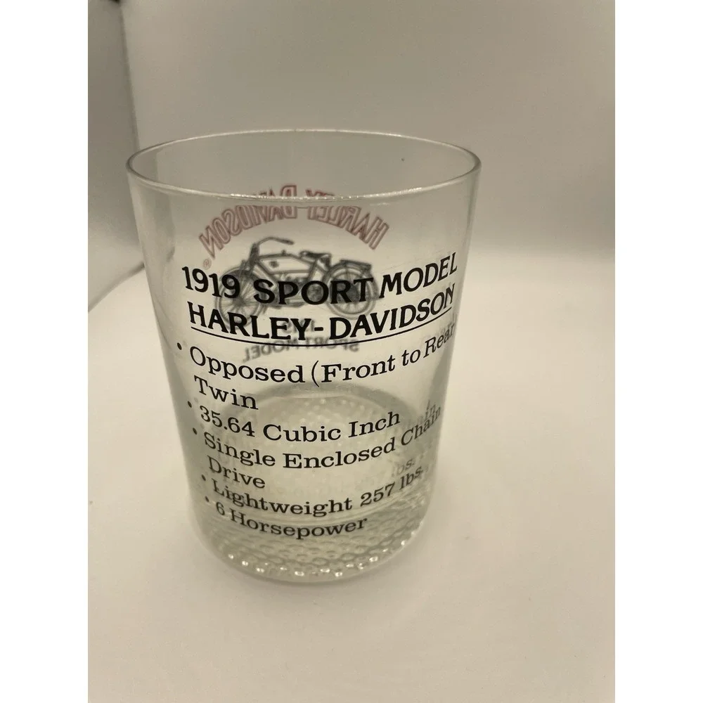 Harley Davidson Collection Cup Glass 1919‎ Sport Model Rocks Whiskey Tumbler